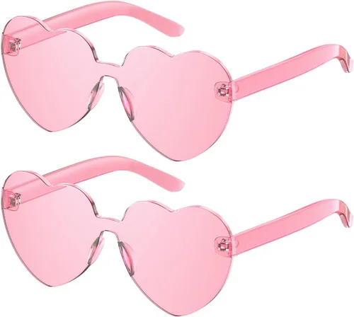Gaiatop Lentes de sol con forma de corazón para mujer, color caramelo, transparentes, sin marco, con forma de corazón