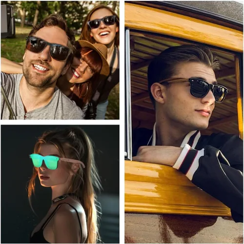 Miniatura 4 de Lentes de sol de bambú hechos a mano con cristales polarizados para hombres y mujeres