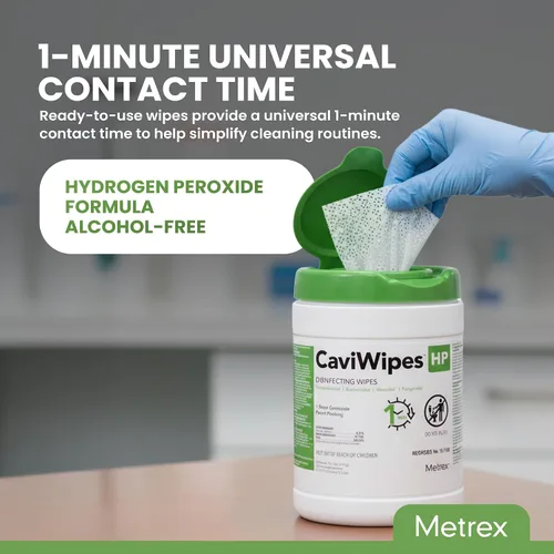 Miniatura 6 de CaviWipes HP - Toallitas desinfectantes para superficies – Fórmula de peróxido de hidrógeno, tiempo de contacto universal de 1 minuto, listas