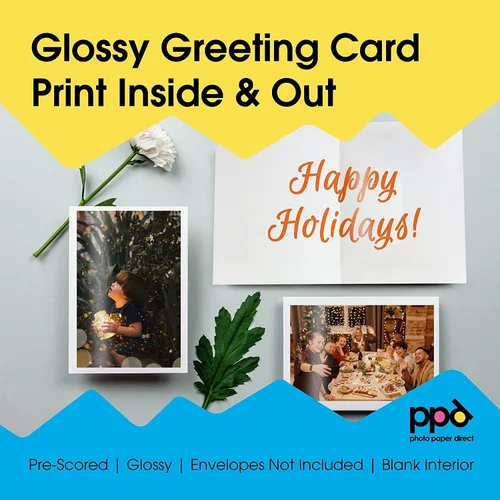Miniatura 6 de PPD Papel de tarjeta de felicitación, tarjetas de felicitación imprimibles para impresora de inyección de tinta, 8.5 x 11 pulgadas, plegado medio a