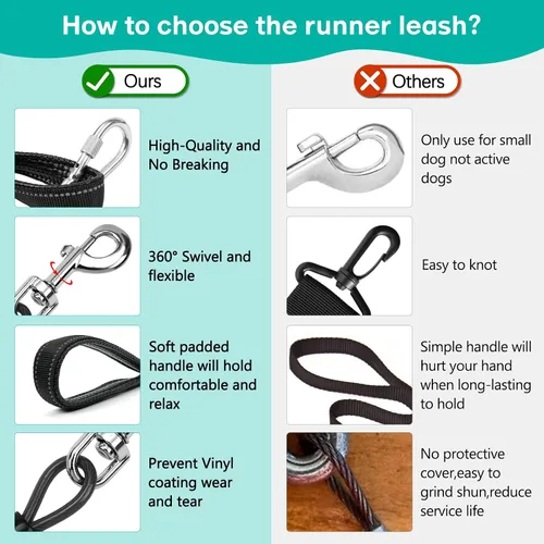 Miniatura 6 de Correa larga para perro a prueba de mordidas, cable de amarre para perros resistente de 10/20/30/50 pies con mosquetón, correas para perros medianos