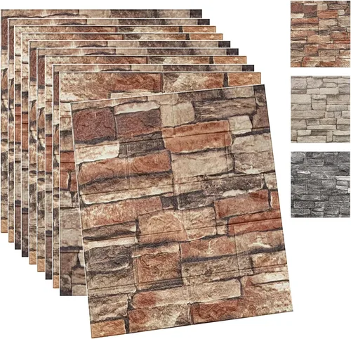 Miniatura 8 de Yutianli 10PSC 3D paneles de pared despegar y pegar ladrillo falso paneles de pared autoadhesivos 3D ladrillo papel pintado espuma piedra panel