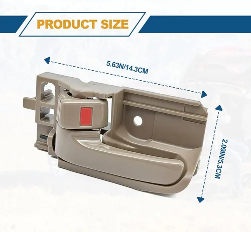 Miniatura 2 de Manijas de puerta interior para el lado del conductor y del pasajero compatibles con Toyota Corolla 2003-2008, Toyota Tacoma 2005-2015, Pontiac Vibe