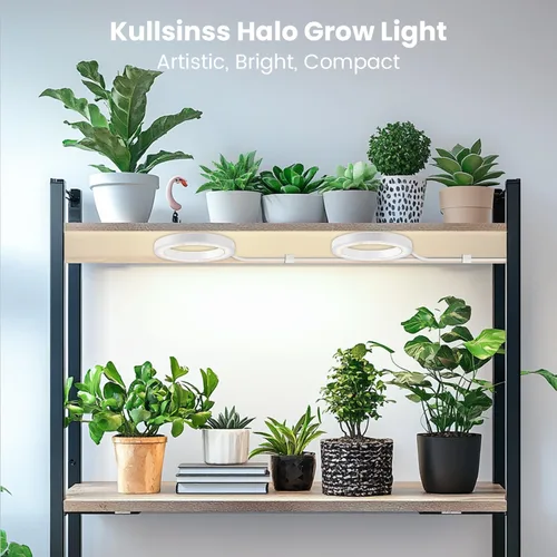 Miniatura 3 de Kullsinss Luces de cultivo de techo de 6 pulgadas para plantas de interior, 168 LED de espectro completo, lámpara de cultivo de plantas Halo debajo
