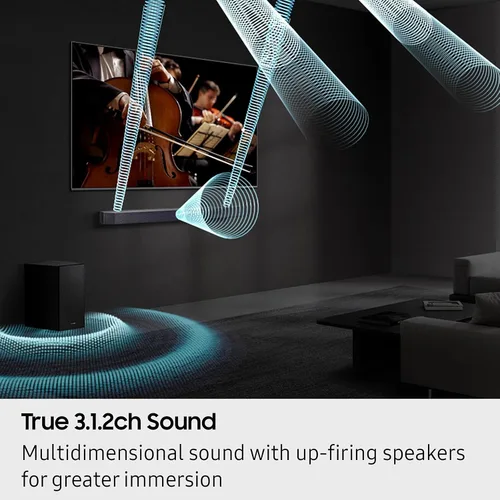 Miniatura 4 de Samsung Barra de sonido HW-Q600F Serie Q, barra de sonido de 3.1.2 canales con subwoofer, Dolby Atmos, DTS Virtual:X, Q-Symphony, sonido adaptativo