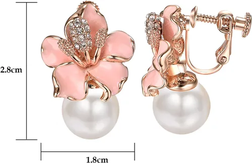 Miniatura 2 de Yoursfs Aretes de clip para mujer, aretes de clip chapados en oro de 18 quilates, sin perforar