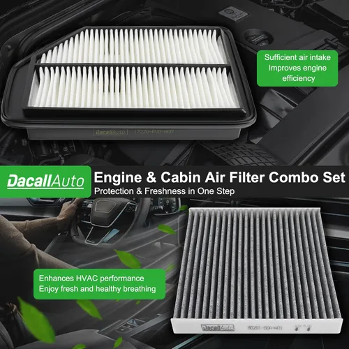 Miniatura 5 de Juego de filtros de aire de motor y cabina para Honda Odyssey V6 3.5L 2011 2012 2013 2014 2015 2016 2017, repuesto para 17220-RV0-A00, 80292-SDA-A01
