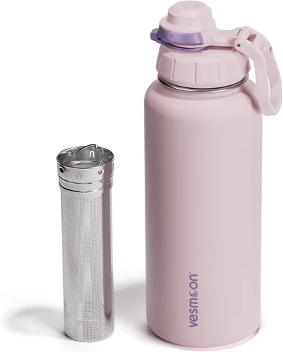 Miniatura 12 de Vesmoon Vessence Botella de infusión de té de acero inoxidable de 24 oz para té de hojas sueltas, agua, hierbas, frutas - Botella aislada de triple