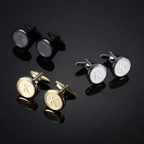Miniatura 6 de LOLIAS 3 pares de gemelos con iniciales para hombre, juego de gemelos clásicos para hombre, estilo casual a formal, con caja de regalo, gemelos