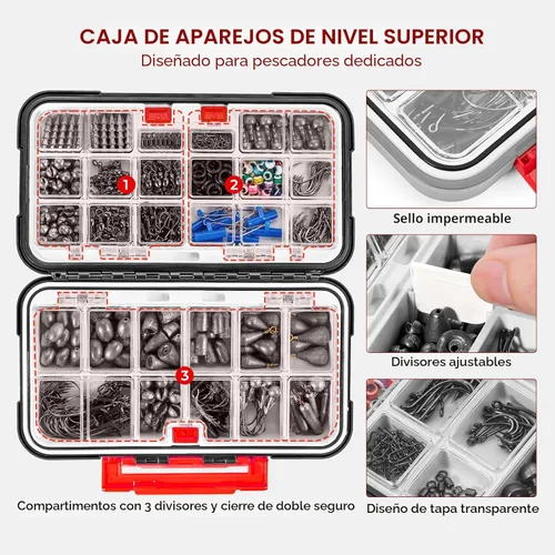 Miniatura 4 de MadBite by KastKing 182/265/400pcs Compact Fishing Tackle Kit - All-in-One Freshwater Hooks, Weights, Bobbers in Tackle Box, Fishing Gear Set for
