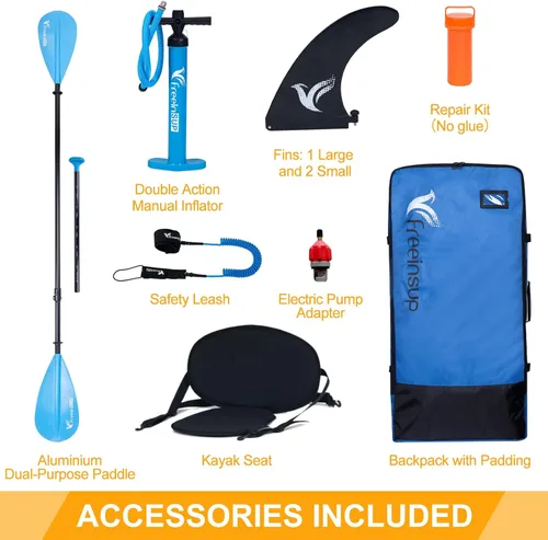Miniatura 3 de Freein SUP Inflatable Stand Up Paddle Board with Kayak Seat,Paddle Boards for Adults 10'/10'6”/11', Accessories sup Pump Adaptor,sup Kayak Paddle