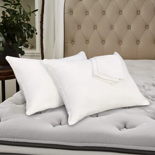 Miniatura 8 de Precoco Juego de fundas de almohada para niños pequeños, 2 fundas de almohada de algodón blanco de 14 x 19 pulgadas con diseño de cremallera para un