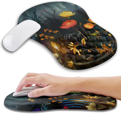Miniatura 29 de Alfombrilla ergonómica para mouse con soporte de muñeca con espuma viscoelástica, almohadilla de masaje para aliviar el dolor del túnel carpiano