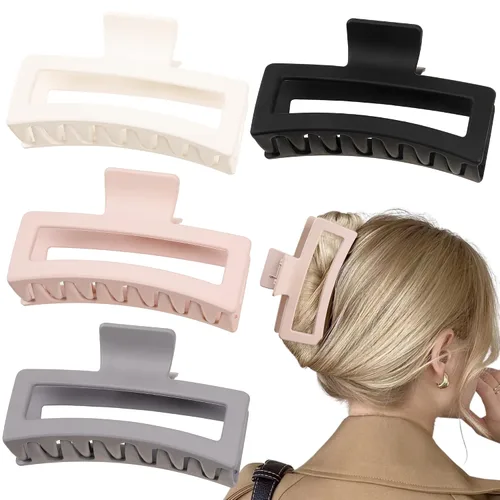 Miniatura 7 de Pinzas para el cabello para mujer, pinzas cuadradas grandes para cabello grueso, fino y medio, 6 pinzas de mandíbula, accesorios para el cabello