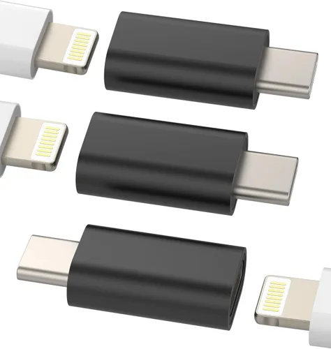 zoyuzan Adaptador de cable de carga USB C macho a Lightning hembra, paquete de 3 unidades para iPhone compatible con Galaxy Note S10 S20 S21 S22 S23
