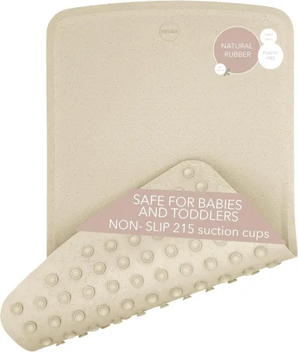 Miniatura 14 de HEVEA Tapete de baño ondulado de goma natural, largo, 28 x 16 pulgadas, tapete antideslizante para ducha y bañera con 388 ventosas, sin plástico