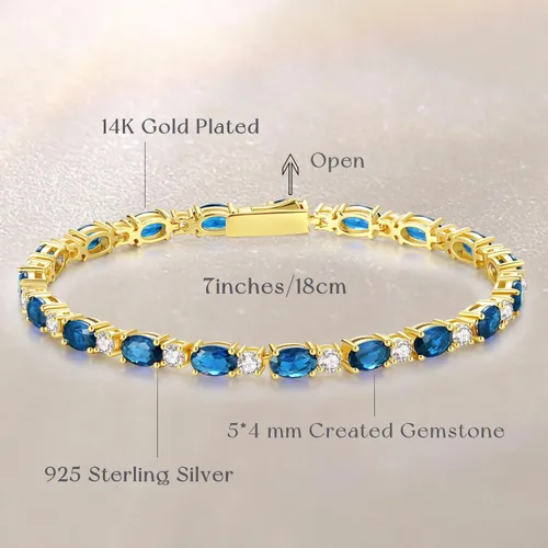 Miniatura 3 de FANCIME Pulseras de plata de ley chapada en oro de 14 quilates, pulseras de tenis de plata de ley de 0.157 pulgadas, pulseras de oro, pulseras