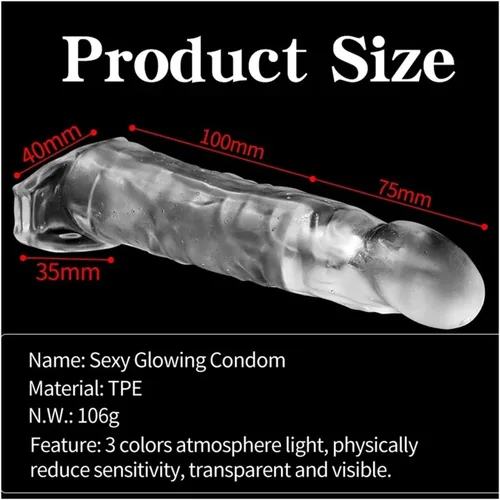 Miniatura 5 de Manga del pene masculino eyaculación retraso eyaculación polla para parejas adultas, juego de alcance del punto G, extensor de polla extensor de Azul