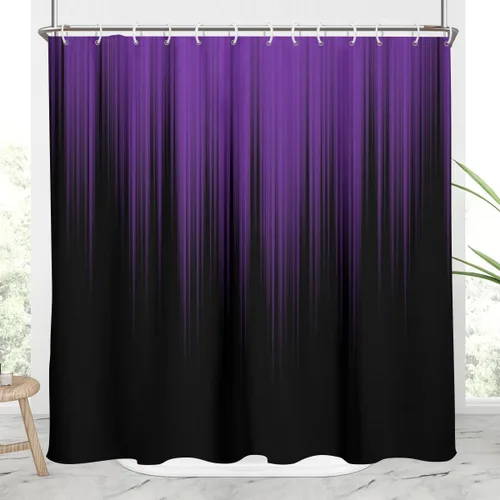 Miniatura 15 de AAtter - Cortina de ducha negra y gris con arte abstracto ombre gótico gótico estético para hombres, extra larga XL grande, de tela para decoración