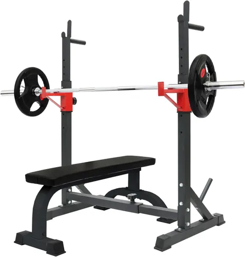 Miniatura 7 de Multi-Function Squat Press Barbell Rack Stand, Height Adjustable Barbell