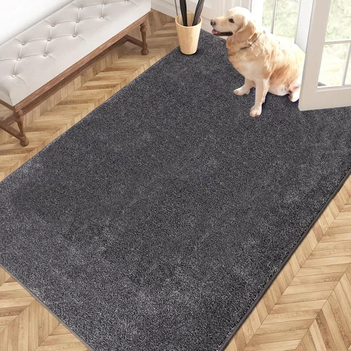 Miniatura 27 de PURRUGS Alfombra de área de fácil cuidado de 4 x 6 pies, antideslizante, lavable a máquina, tapete para puerta de perro, resistente a las manchas