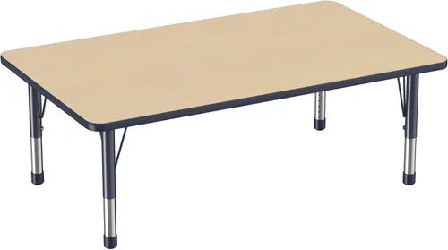 Miniatura 14 de FDP - Mesa rectangular para actividades escolares y aulas (24 x 36 pulgadas), patas gruesas para niños pequeños, altura ajustable de 15 a 24
