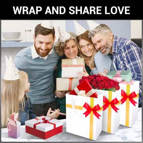 Miniatura 6 de EUSOAR Bolsas de papel kraft blancas, 20 bolsas de papel de 9.8 x 5.1 x 12.6 pulgadas, bolsa de regalo con asas, bolsa de almuerzo de papel