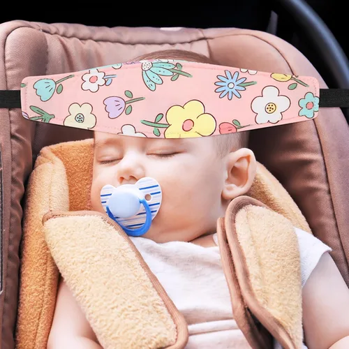 Miniatura 5 de Hestya 2 correas para la cabeza de asiento de automóvil para bebé, soporte para la cabeza de asiento de automóvil para niños, banda para Flor