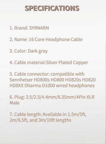 Miniatura 8 de Cable equilibrado de 0.098 pulgadas compatible con Sennheiser HD800s, HD800, HD820s, HD820, HD8XX, Dharma D1000 16 núcleos actualización de repuesto