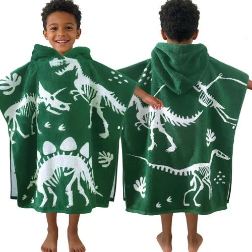 Miniatura 26 de VOOVA & MOVAS Poncho de Toalla de Baño Gruesa con Capucha para Niños (4-8 Años) - Bata de Toalla de Natación de Algodón Turco Suave y Absorbente