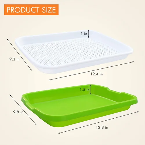 Miniatura 5 de Gardzen Kit de cultivo de brotes de 5 unidades, bandeja de brotes de frijoles, bandeja de germinación sin tierra, ideal para Mung, pasto de trigo