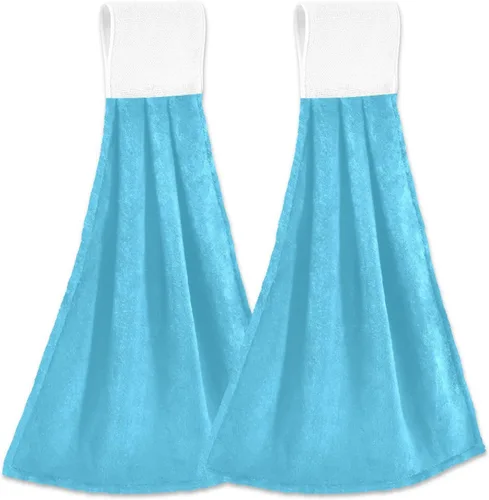 Miniatura 19 de Juego de 2 toallas de mano amarillas y naranjas, suaves, absorbentes, decorativas, para baño, secado rápido, barra de té, toalla colgante para baño