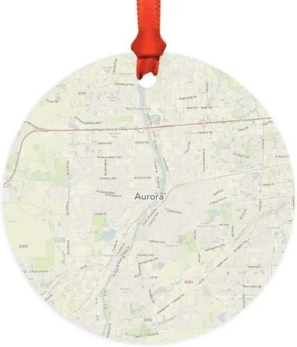 Miniatura 14 de Andaz Press Mapa de la ciudad de Estados Unidos redondo de madera natural MDF ornamento de Navidad, Akron, Ohio Vintage Mapa, 1 paquete, larga
