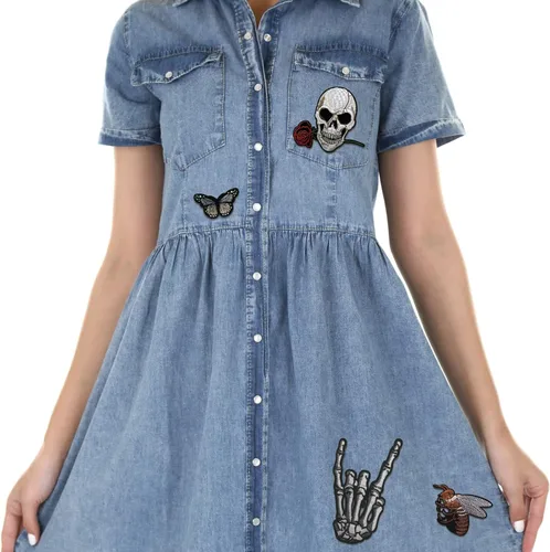 Miniatura 3 de Parches bordados oscuros con aplicación para planchar para mochilas, parches de banda de rock para chaquetas, parche genial para coser en ropa