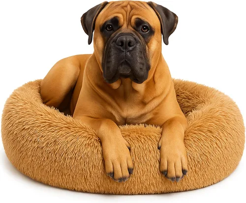 Miniatura 8 de Cama Relajante para Perros - Cama Dona Esponjosa para Alivio de la Ansiedad, Cama Ortopédica para Mascotas con Fondo Antideslizante, Nido Redondo
