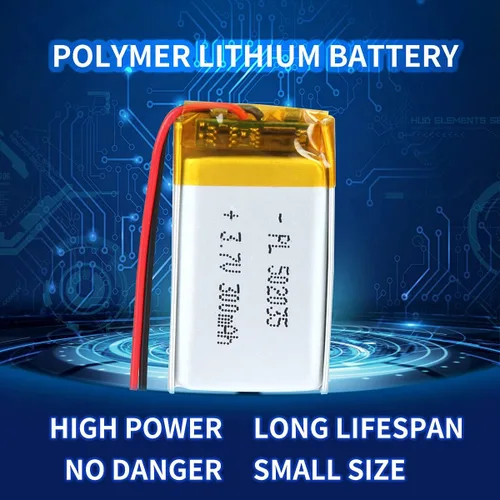 Miniatura 3 de 3.7V 300mAh Batería 502035 Li-ion Li-ion Li-Po recargable de iones de litio con conector de paso 2P PH 0.079 in