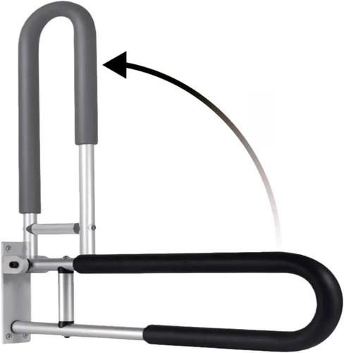 Miniatura 9 de Silla de pared plegable de altura ajustable de 5 velocidades (16.5-20.4 pulgadas) con una capacidad de peso de 400 libras, adecuada para baños