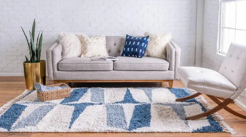 Miniatura 3 de Unique Loom Hygge Shag Collection - Alfombra moderna de inspiración marroquí, diseño geométrico, felpa y acogedora