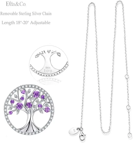 Miniatura 3 de Collar de árbol de la vida para mujer, collar de perlas esmeralda piedras natales de mayo, junio, para esposa, mamá, regalos de cumpleaños