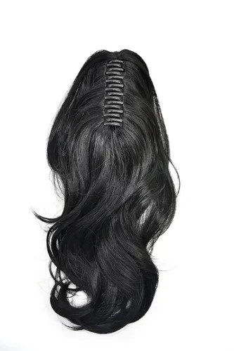 Miniatura 8 de Natural Mujeres Onduladas Chic Garra Pinza Pinza Cola de Caballo Coqueto Capa Extensión de Pelo 14" Rizado Fibra de Alta Temperatura Extensión de 1#