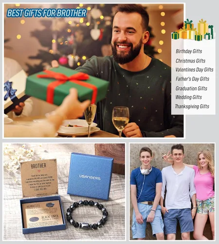 Miniatura 6 de Pulseras hechas a mano para hombres, regalos geniales para él, novio, marido, papá, hijo, abuelo, nieto, hermano, relleno de calcetines de Navidad