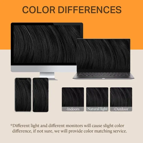 Miniatura 8 de DOORES Extensiones de cabello con alambre, 18 pulgadas, 95 g, extensiones de cabello Remy de color negro azabache con alambre invisible, línea