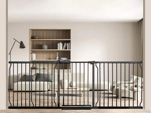 Miniatura 32 de Puertas para bebés extra anchas de 48 a 53 pulgadas, puerta grande para bebé, para escaleras, para mascotas, puertas para interiores, para puertas