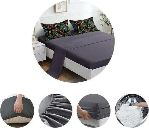Miniatura 4 de ROWADALO Juego de Ropa de Cama Gaming de 5 Piezas para Niños Gamer Juego de Edredón Tamaño Twin, Edredón de Control de Juego para Niños Kids 5