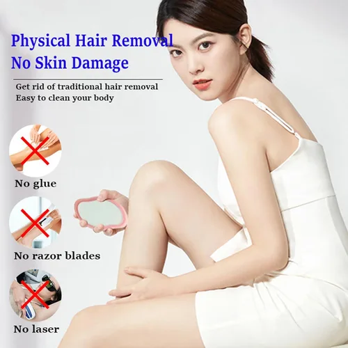 Miniatura 7 de KtEli Removedor de pelo de cristal, borrador de pelo de cristal, borrador mágico para mujeres y hombres, depilación reutilizable, depilación sin Azul