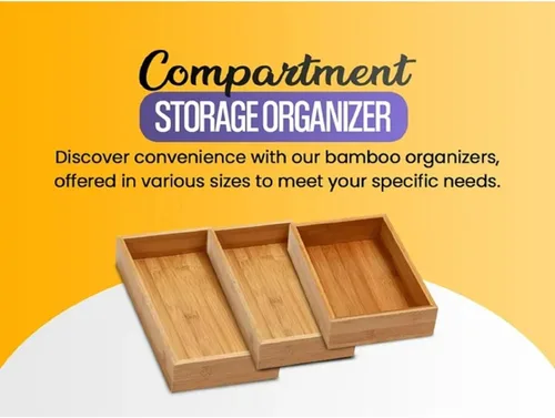 Miniatura 5 de YBM HOME Caja organizadora de cajones de bambú para cajón de cocina, oficina, dormitorio, habitación de los niños, manualidades, costura y baño
