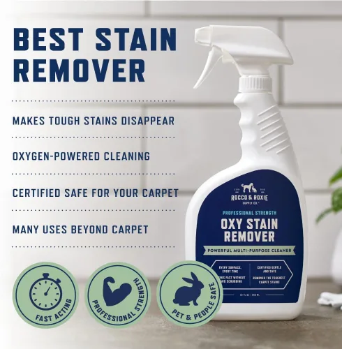Miniatura 4 de Rocco & Roxie Supply Co. Oxy - Removedor de manchas - Spray limpiador de alfombras alimentado por oxígeno, limpiador de manchas para tapicería