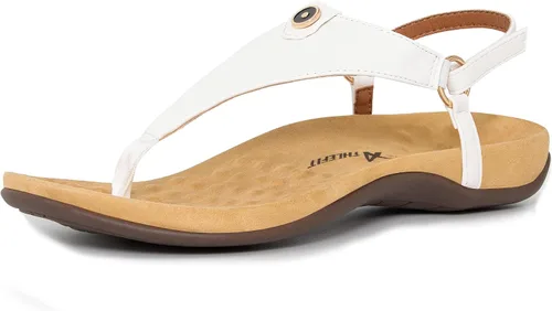Miniatura 10 de Athlefit - Sandalias cómodas para mujer con correa en T, con correa trasera, ortopédica, sandalias con soporte ortopédico para el arco del pie