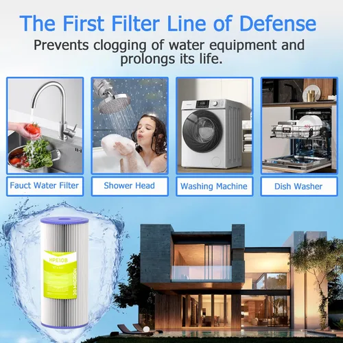 Miniatura 7 de Cartucho de filtro de agua de 20 micrones para toda la casa, filtros de sedimentos plisados para agua de pozo, repuesto para cartuchos FXHSC