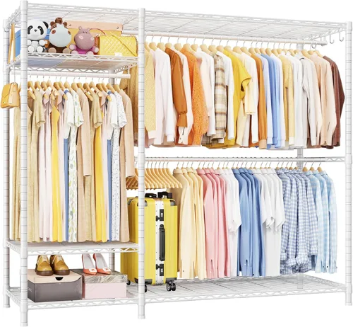 Miniatura 9 de Perchero Ulif F7, perchero de ropa resistente, percheros para colgar ropa, 6 niveles, estante de almacenamiento portátil independiente para armario